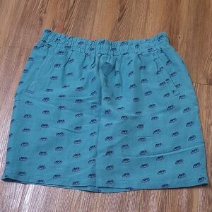 LOFT Blue Bubble Mini Skirt with Smocked Detail‎